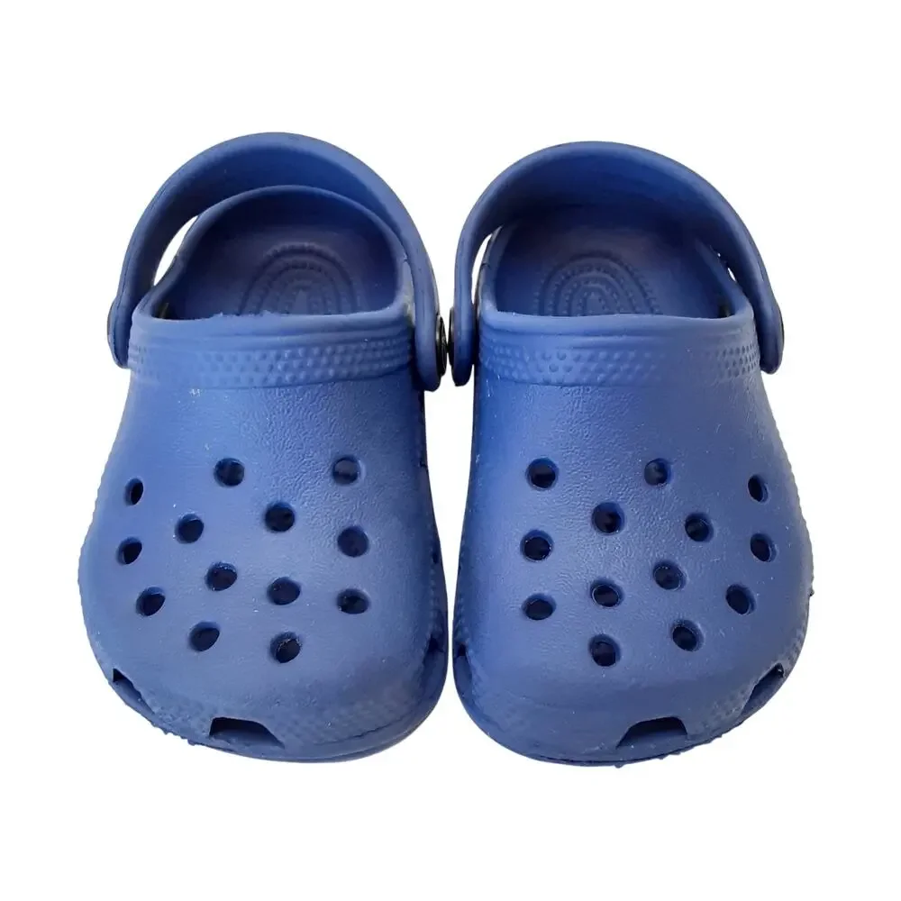 Crocs Clogs Baby Boy Blue Slip On Water Shoes Toddler 2/3 Outdoor Gender Reveal
